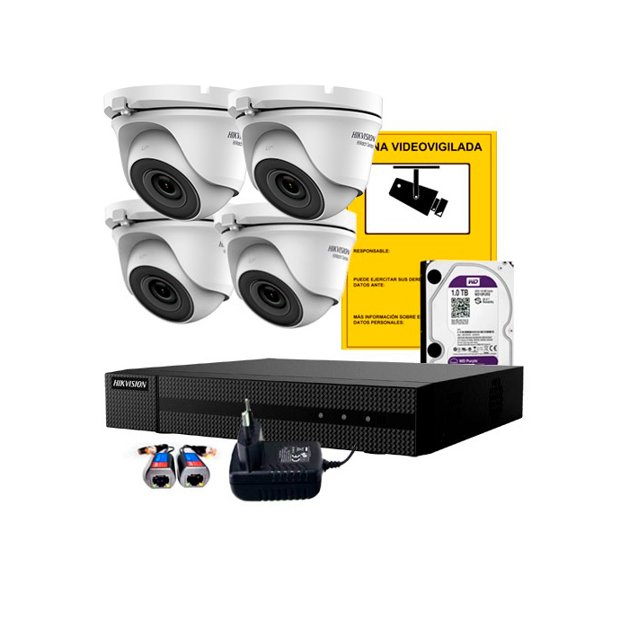 KIT HIKVISION 4 DOMO 5MPX