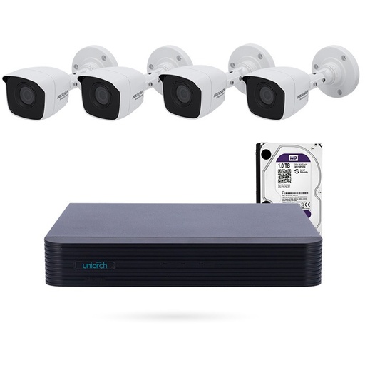 [CTKTUV000006] KIT UNIVIEW ANALOGICO 4 CAMARAS BULLET 4MPX