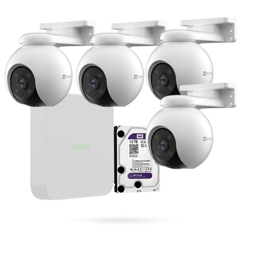 [CTKTAJ000008] AJAX KIT 4 CAM EZVIZ PT EXTERIOR WIFI